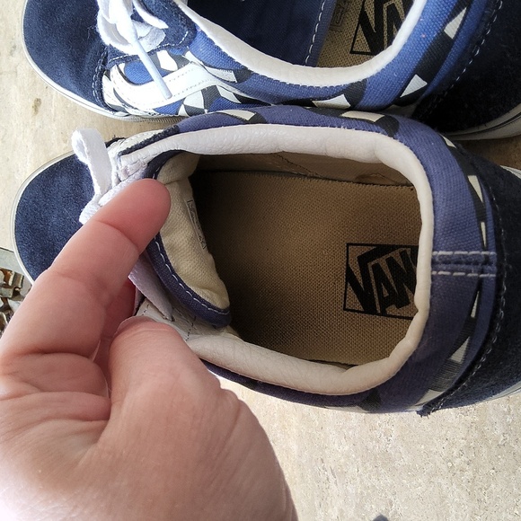 Vans Sneakers Checkboard Flame Blue & White design Size Men 8.5 Size Women 10 - Picture 6 of 14